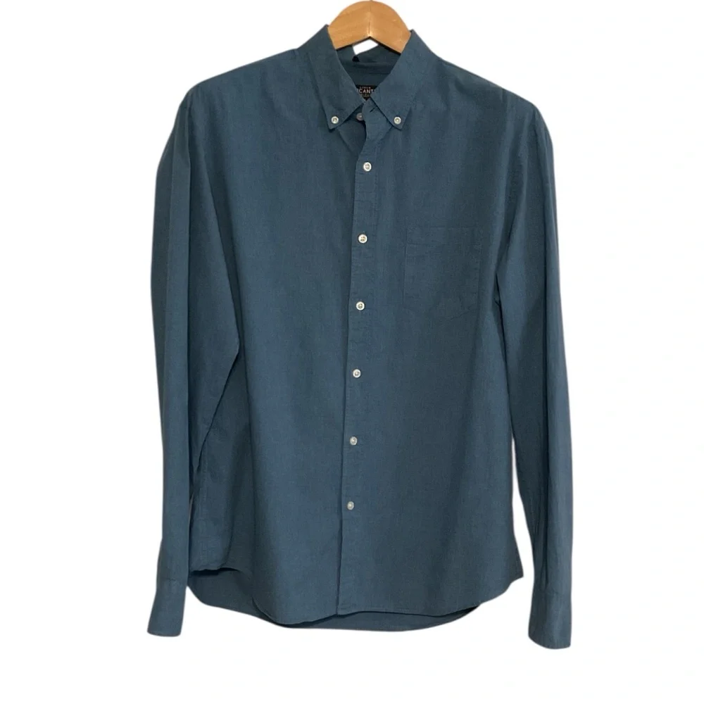 J. Crew Mercantile Flex Men's Blue‎ Button-Down Shirt XL
